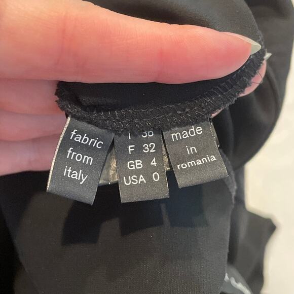 DEREK LAM Women's Stretch Crepe Slim Straight Pants Size 0 Black Flat Front - Picture 9 of 9